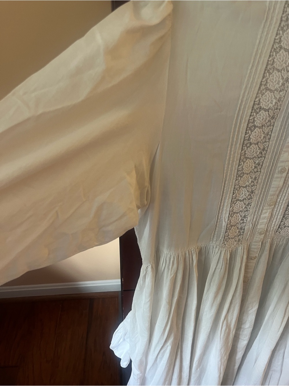 Vintage Eileen West for Queen Anne’s Lace White Cotton Lace Maxi Gown. Size L. - Picture 6 of 9